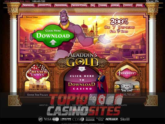 ALADDIN’S GOLD CASINO REVIEW