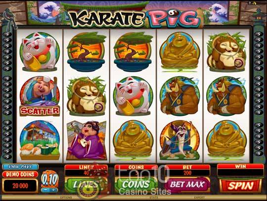 Relax With The Karate Pig Slots With No Download