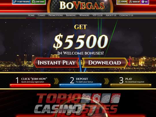 BoVegas Casino Screenshot 1